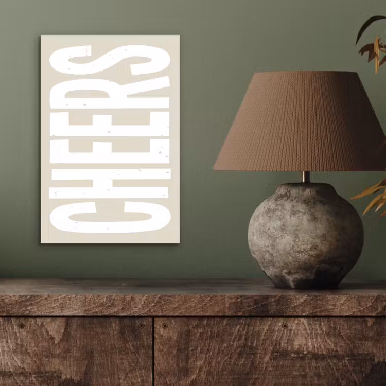 Aluminium schilderij - Cheers - Feest - Japandi - Vintage — 3