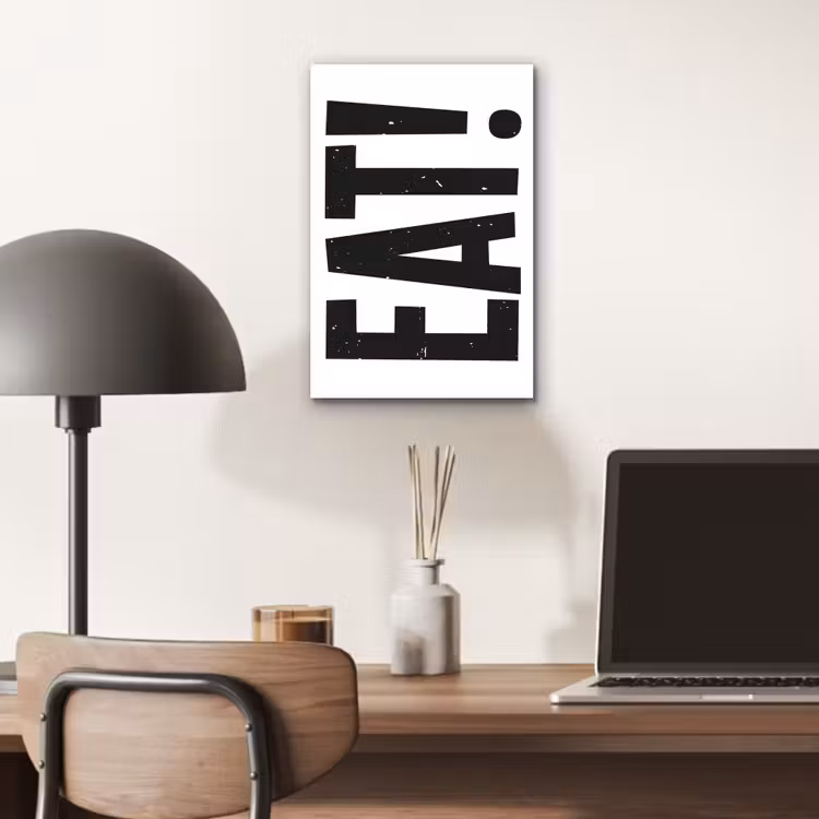 Aluminium schilderij - Decoratie - Eten - Zwart - Wit — 6