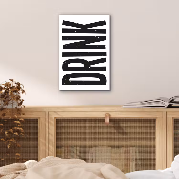 Aluminium schilderij - Drink - Zwart - Wit - Decoratie — 4
