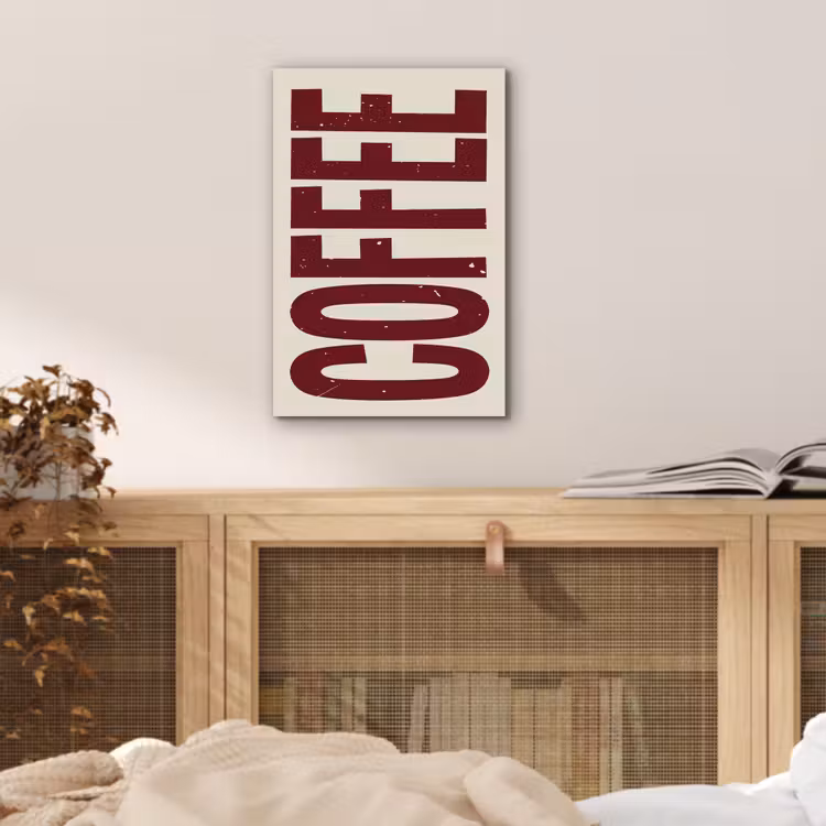 Aluminium schilderij - Koffie -Japandi - Rood - Vintage — 4