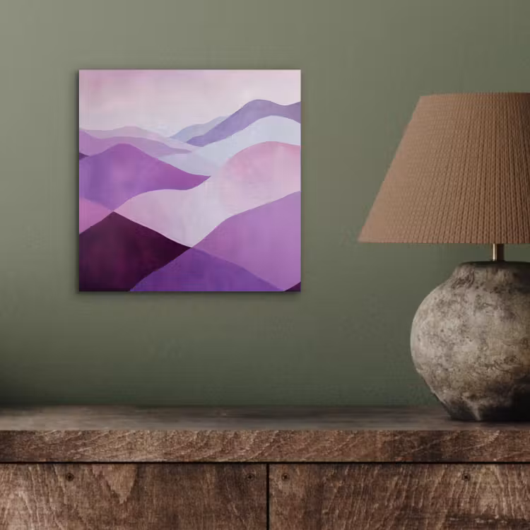Aluminium schilderij - Abstract - Heuvels - Landschap - Paars — 3