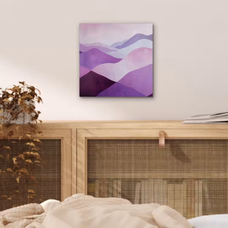 Aluminium schilderij - Abstract - Heuvels - Landschap - Paars — 4