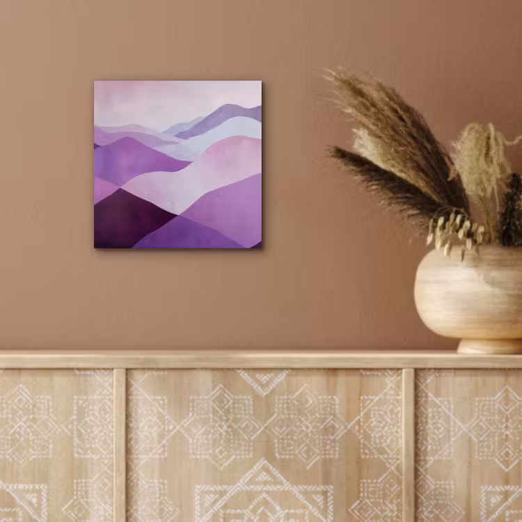 Aluminium schilderij - Abstract - Heuvels - Landschap - Paars — 5