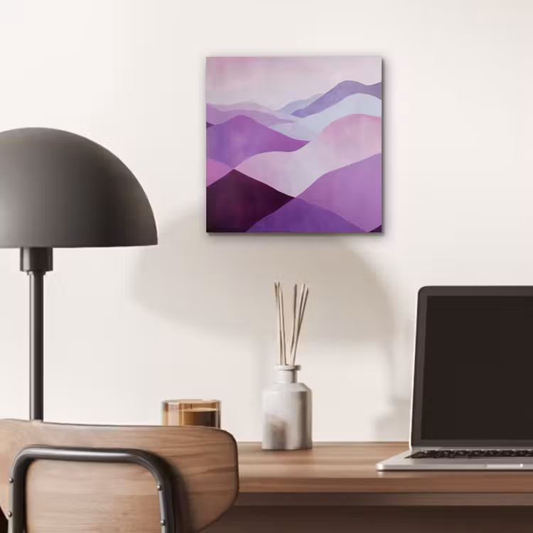 Aluminium schilderij - Abstract - Heuvels - Landschap - Paars — 6