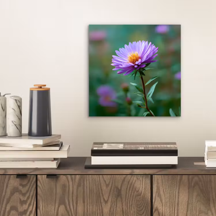 Aluminium schilderij - Aster - Paars - Bloem - Blaadjes — 2