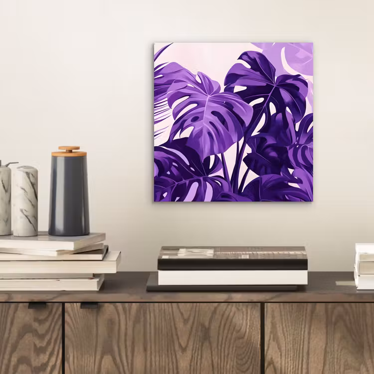 Aluminium schilderij - Bladeren - Paars - Tropisch - Abstract — 2