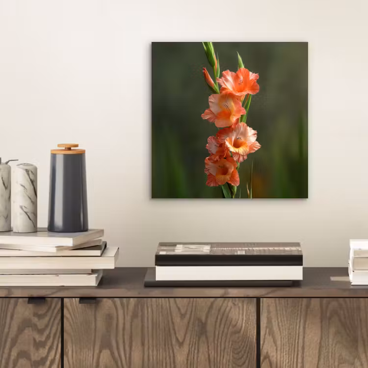 Aluminium schilderij - Bloem - Gladiolen - Zalmroze — 2