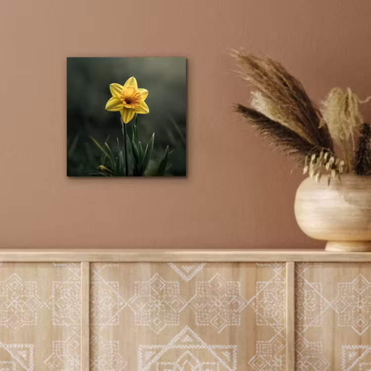 Aluminium schilderij - Bloem - Narcis - Gras - Geel — 5