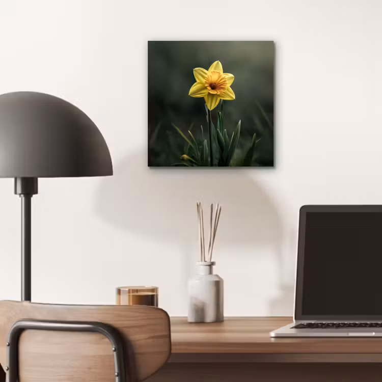Aluminium schilderij - Bloem - Narcis - Gras - Geel — 6