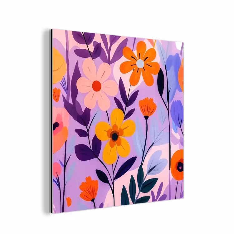 Aluminium schilderij - Bloemen - Kleurrijk - Bladeren — 1