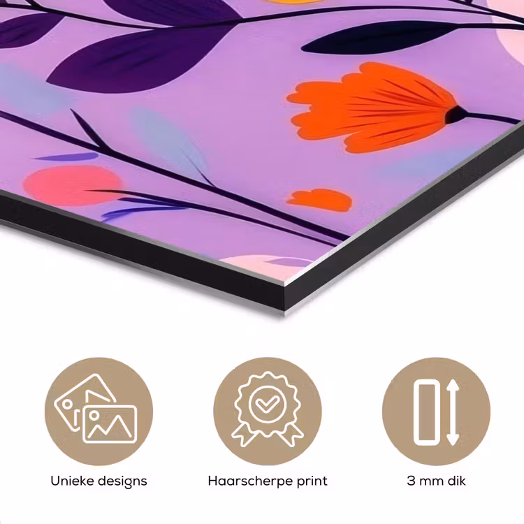 Aluminium schilderij - Bloemen - Kleurrijk - Bladeren — 7