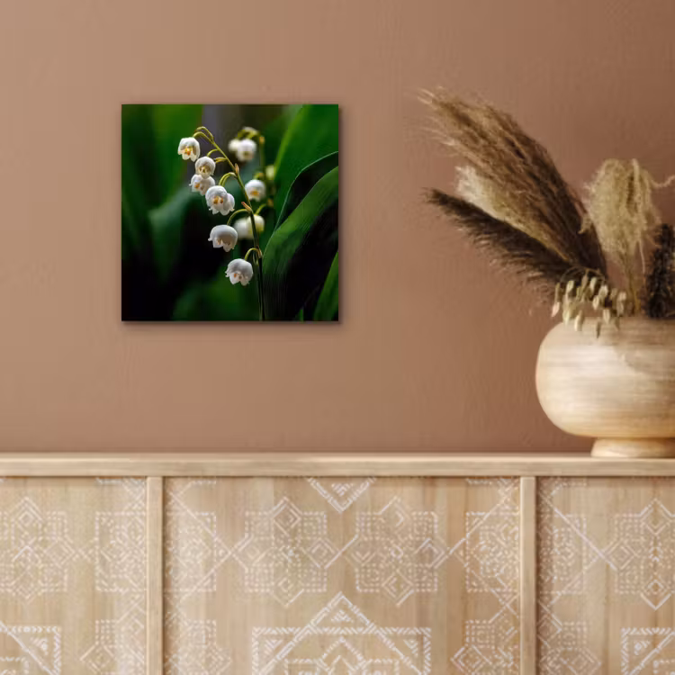 Aluminium schilderij - Bloemen - Wit - Bladeren - Lelietjes — 5