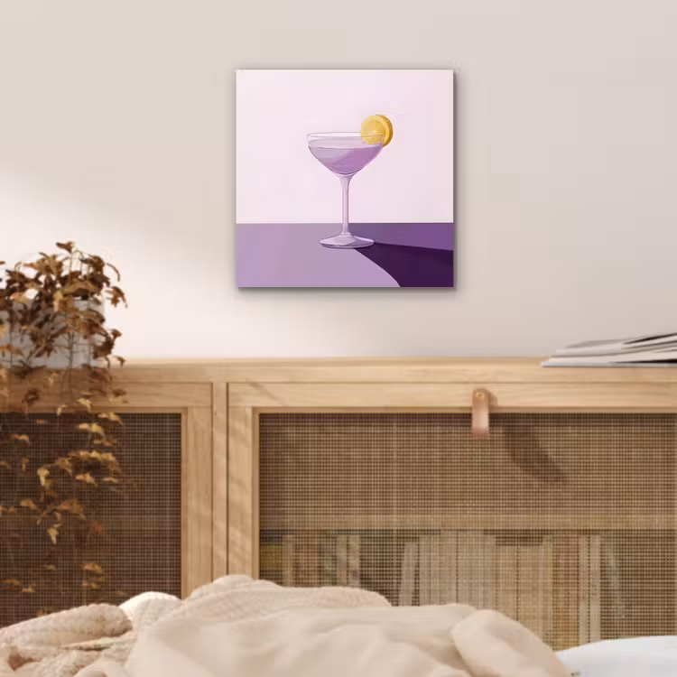 Aluminium schilderij - Cocktail - Paars - Minimalistisch - Citroen — 4