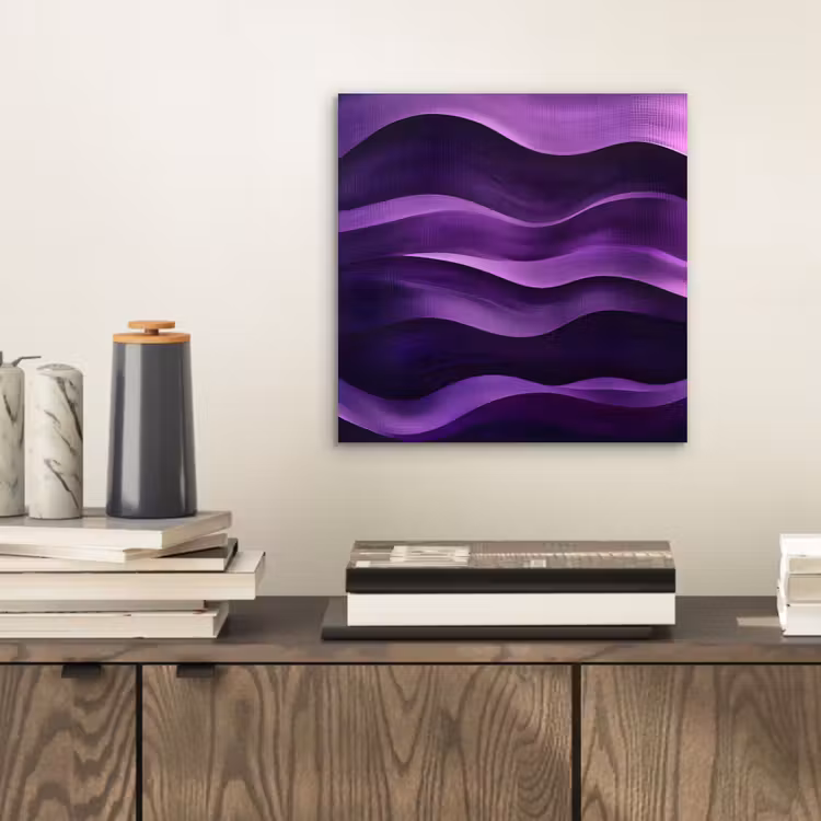 Aluminium schilderij - Golven - Abstract - Paars — 2