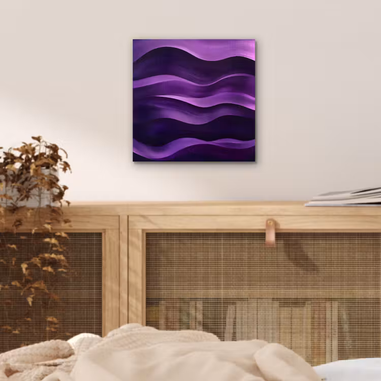 Aluminium schilderij - Golven - Abstract - Paars — 4