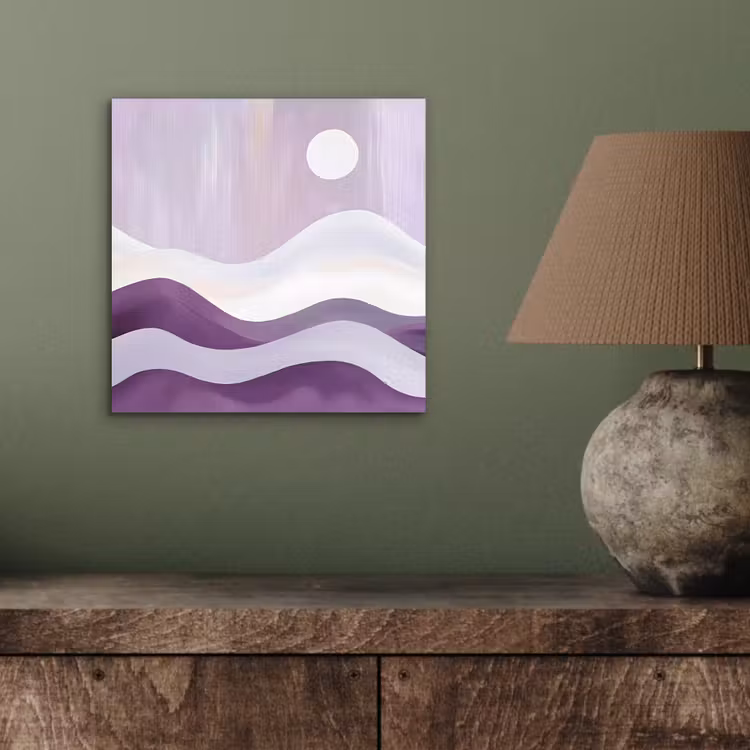 Aluminium schilderij - Golven - Heuvels - Abstract - Paars — 3