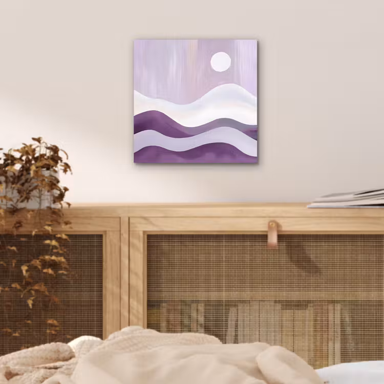 Aluminium schilderij - Golven - Heuvels - Abstract - Paars — 4