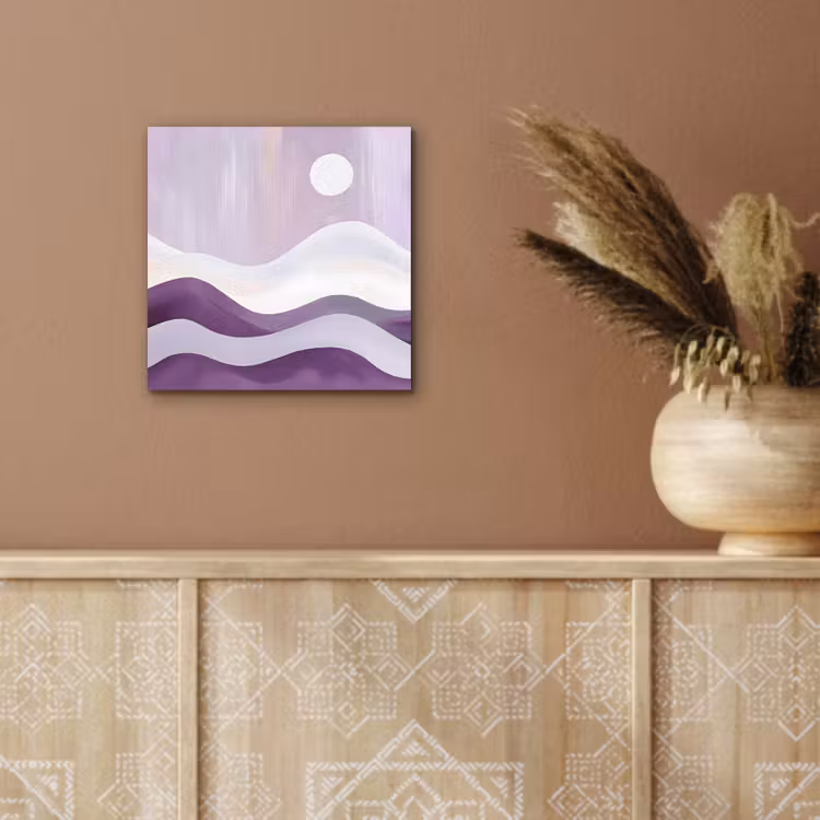 Aluminium schilderij - Golven - Heuvels - Abstract - Paars — 5