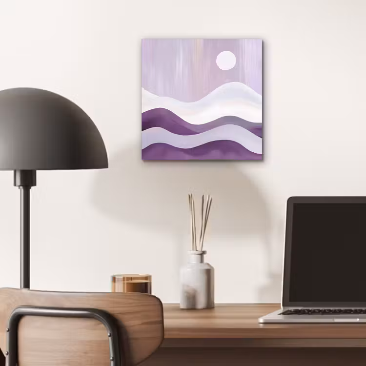 Aluminium schilderij - Golven - Heuvels - Abstract - Paars — 6