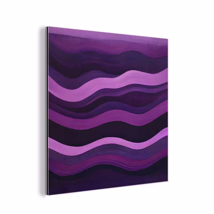 Aluminium schilderij - Lijnen - Golven - Paars - Abstract — 1
