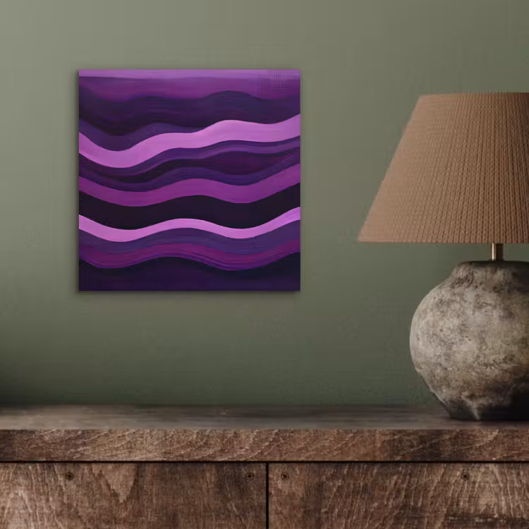 Aluminium schilderij - Lijnen - Golven - Paars - Abstract — 3