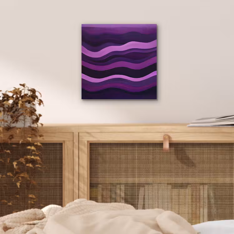 Aluminium schilderij - Lijnen - Golven - Paars - Abstract — 4