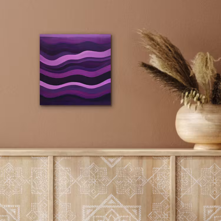 Aluminium schilderij - Lijnen - Golven - Paars - Abstract — 5