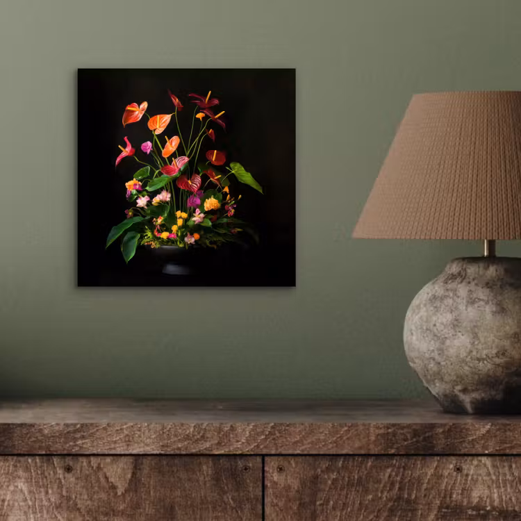 Aluminium schilderij - Bloemen - Vaas - Kleurrijk — 3