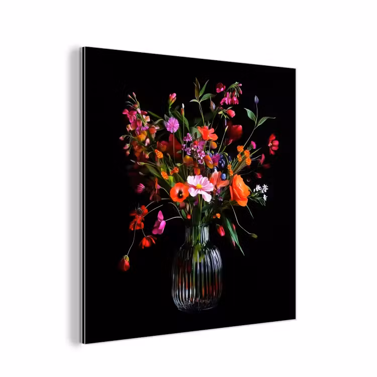 Aluminium schilderij - Boeket - Veldbloemen - Vaas — 1