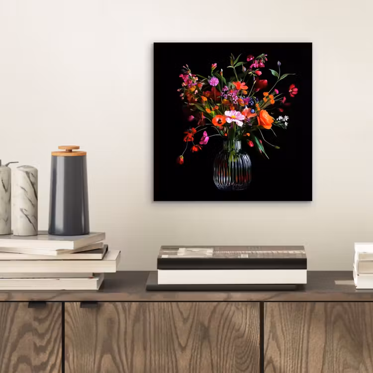 Aluminium schilderij - Boeket - Veldbloemen - Vaas — 2