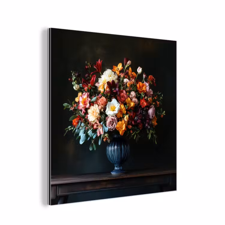 Aluminium schilderij - Groot - Bloemen - Vaas - Boeket — 1