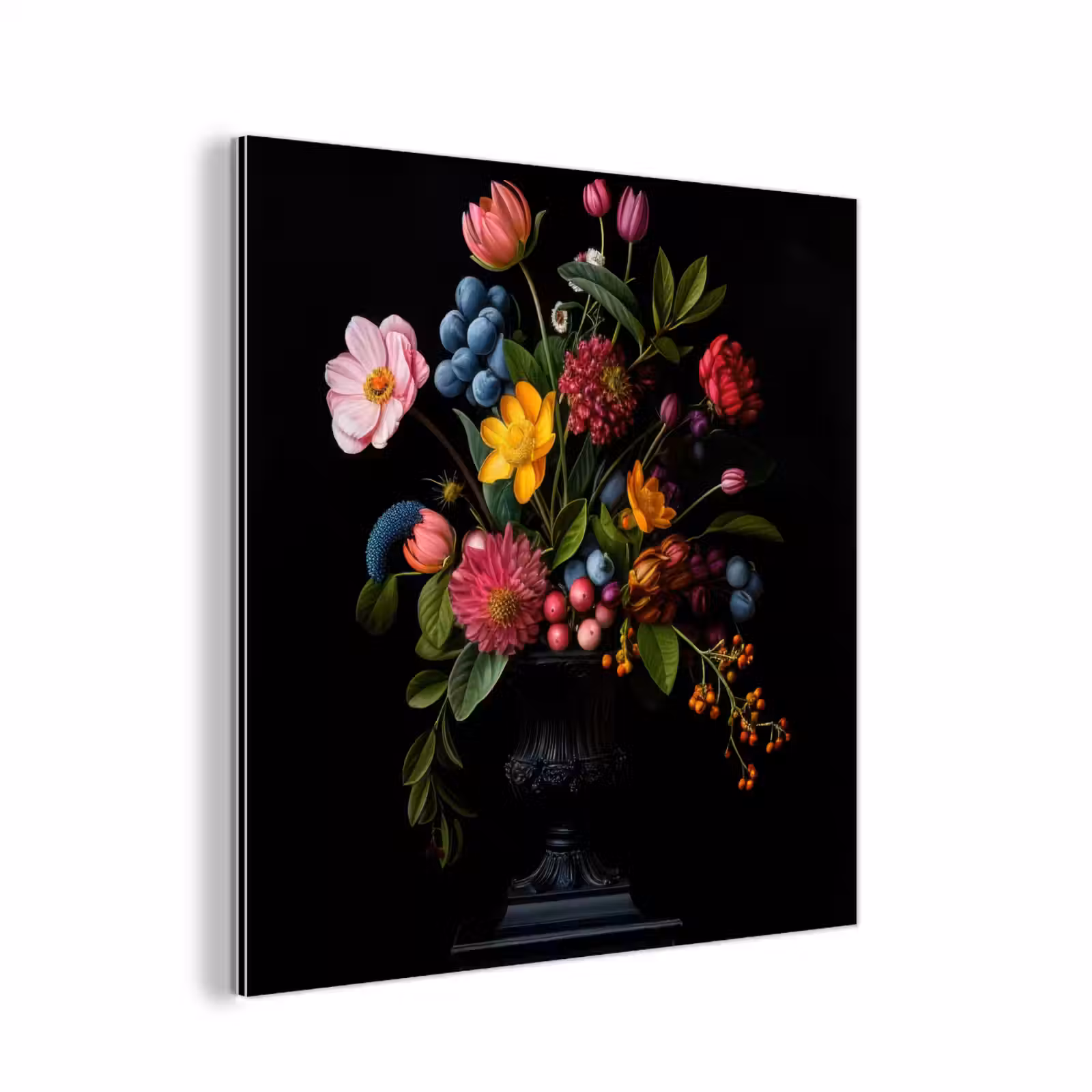 Aluminium schilderij - Bloemen - Vrolijk - Vaas — 1