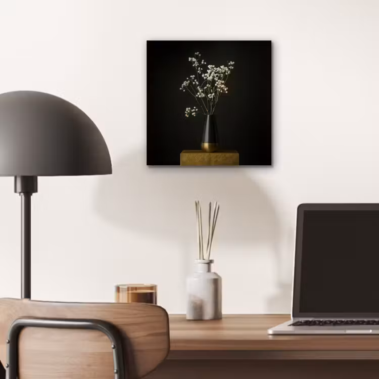 Aluminium schilderij - Bloembollen - Wit - Vaas - Minimalistisch — 6
