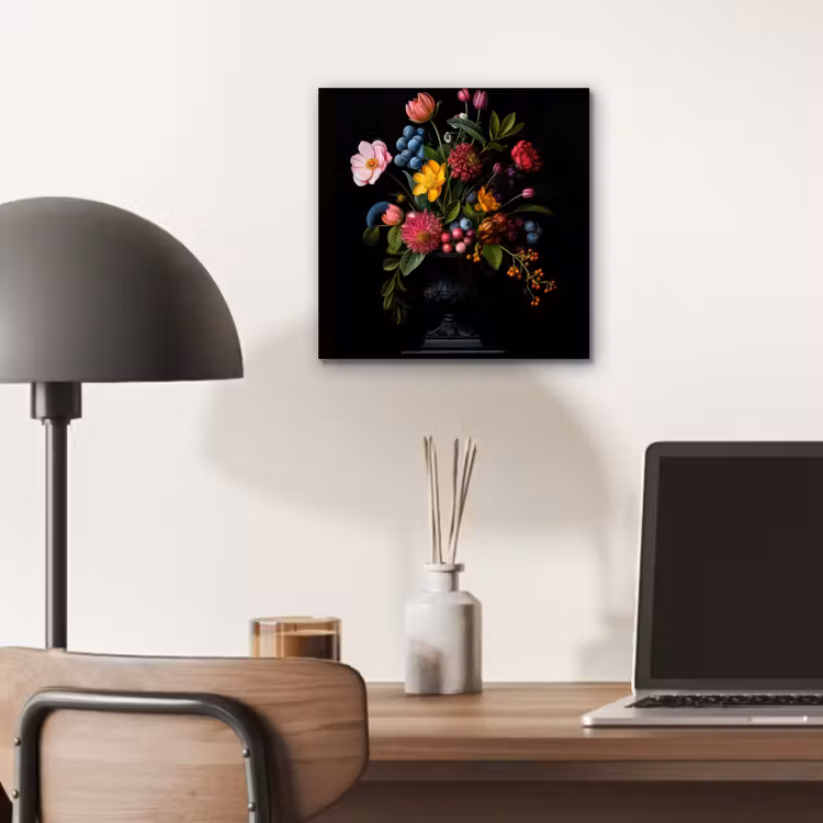 Aluminium schilderij - Bloemen - Vrolijk - Vaas — 6