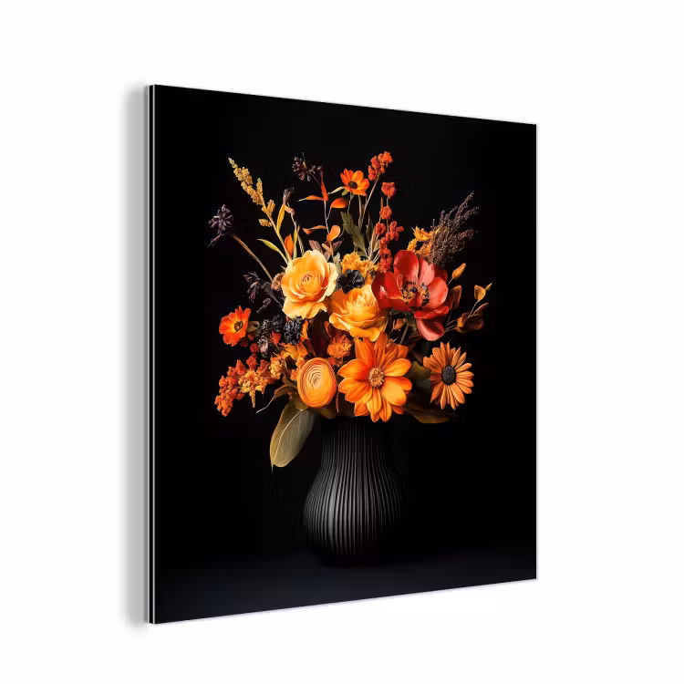 Aluminium schilderij - Herfst - Boeket - Oranje — 1