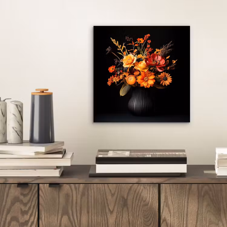Aluminium schilderij - Herfst - Boeket - Oranje — 2