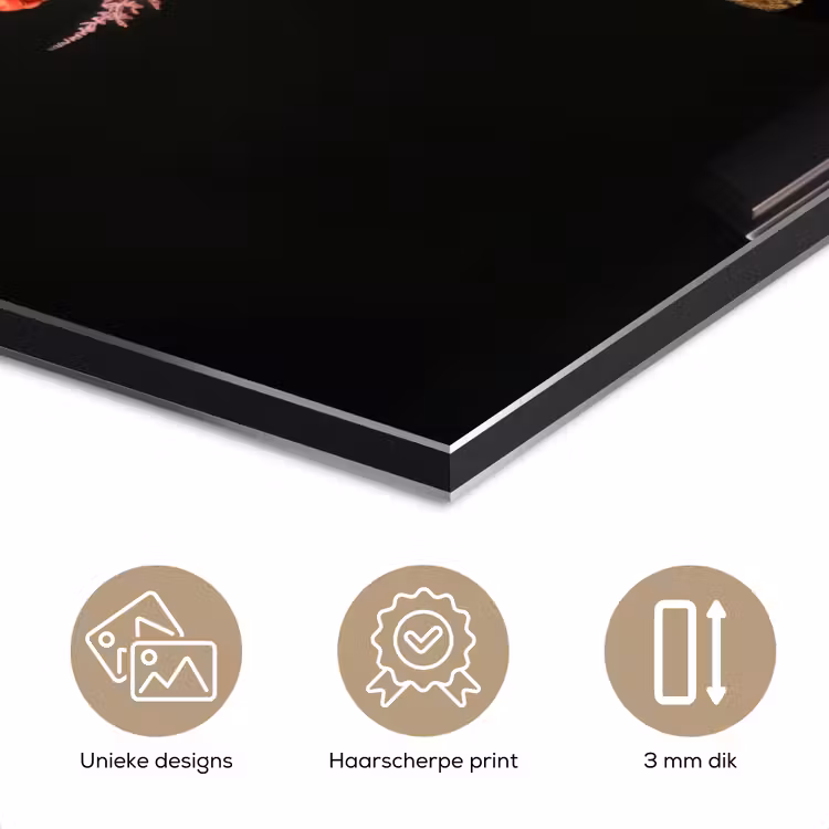 Aluminium schilderij - Kleurrijk - Boeket - Vaas - Goud — 7