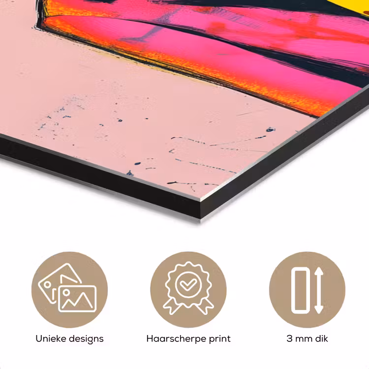 Aluminium schilderij - Abstract - Konijn - Sjaal - Geel — 7
