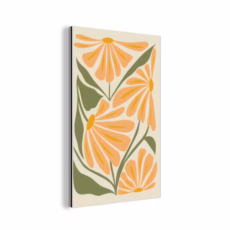 Aluminium schilderij - Blaadjes - Zachtoranje - Bloemen — 1