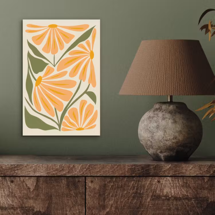Aluminium schilderij - Blaadjes - Zachtoranje - Bloemen — 3