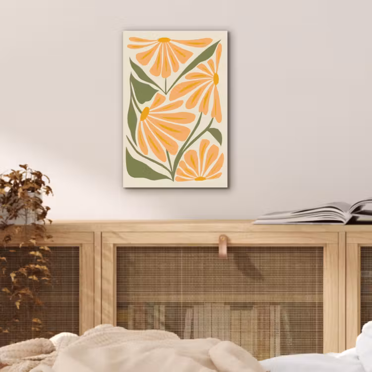 Aluminium schilderij - Blaadjes - Zachtoranje - Bloemen — 4