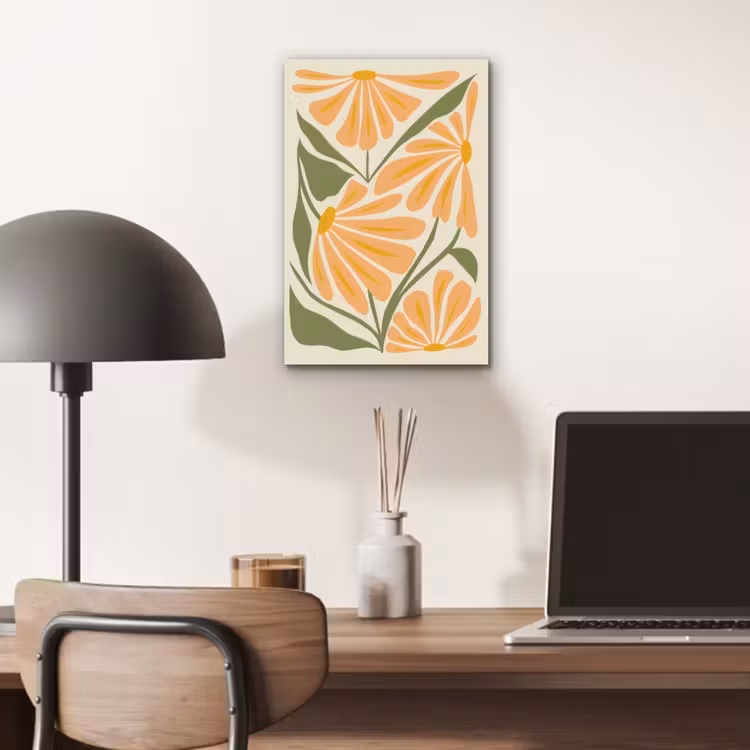 Aluminium schilderij - Blaadjes - Zachtoranje - Bloemen — 6