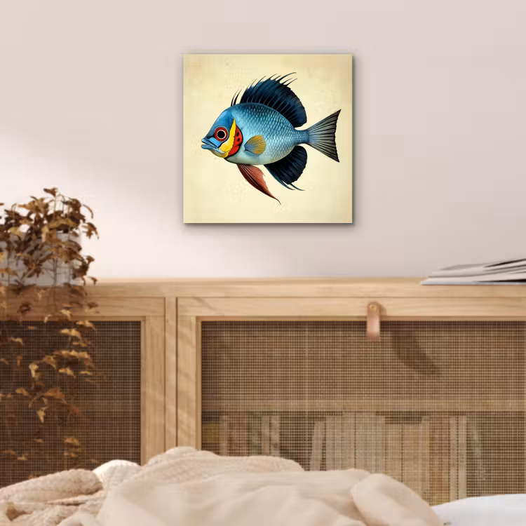 Aluminium schilderij - Blauw - Kieuwen - Vis - Illustratie — 4