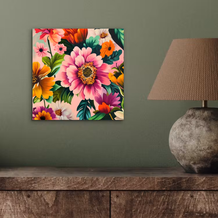 Aluminium schilderij - Bloemen - Kleurrijk - Roze — 3