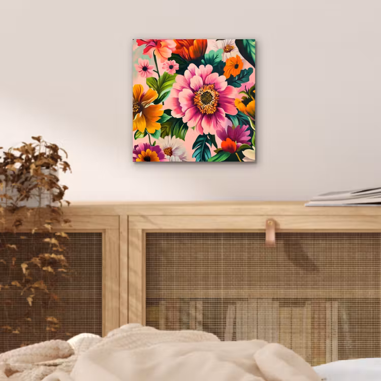 Aluminium schilderij - Bloemen - Kleurrijk - Roze — 4
