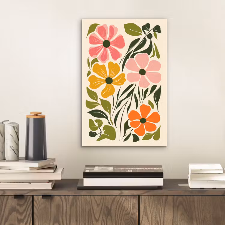 Aluminium schilderij - Bloemen - Speels - Kleurrijk — 2