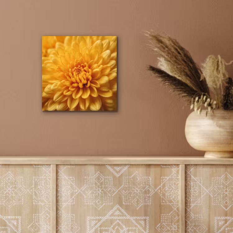 Aluminium schilderij - Geel - Chrysant - Zachtheid — 5