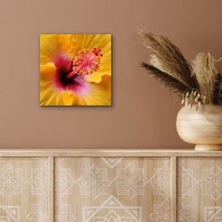 Aluminium schilderij - Geel - Hibiscus - Tropisch — 5