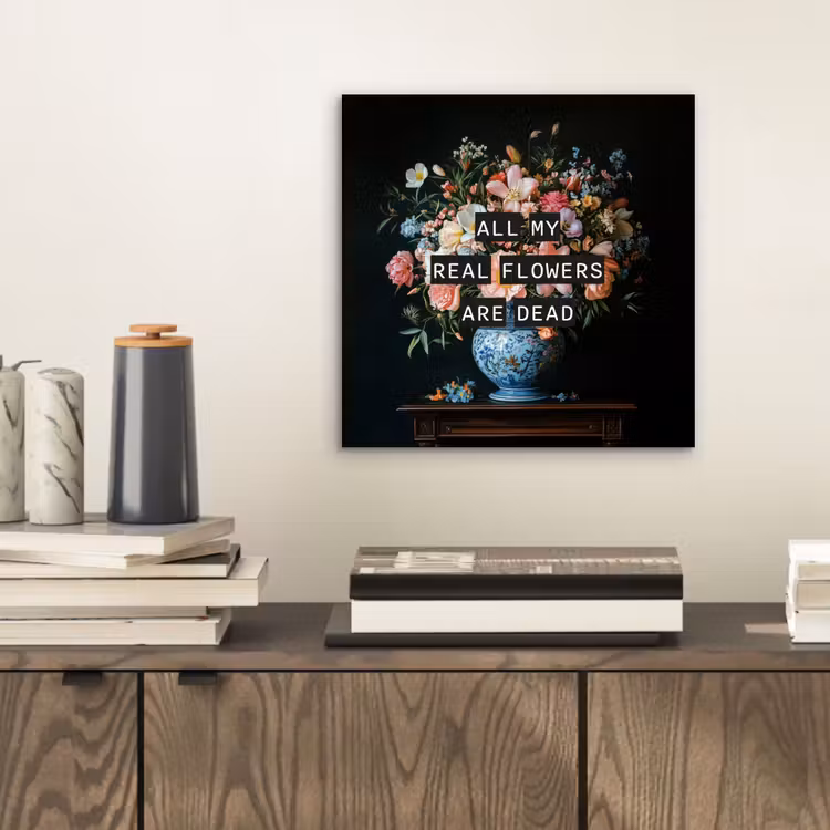 Aluminium schilderij - Bloemen - Art - Pastel - Quotes — 2
