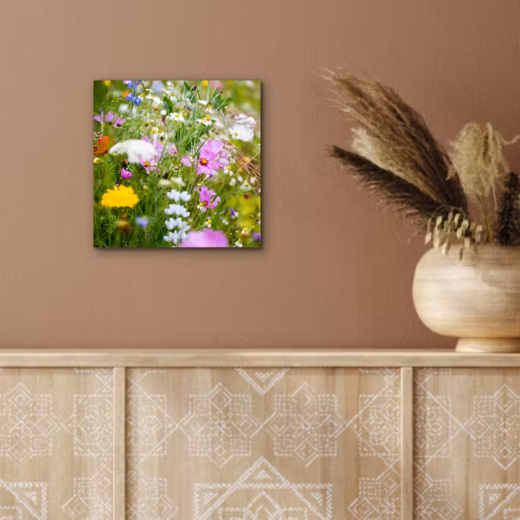 Aluminium schilderij - Bloemen - Natuur - Groen - Gras - Paars - Wit — 5